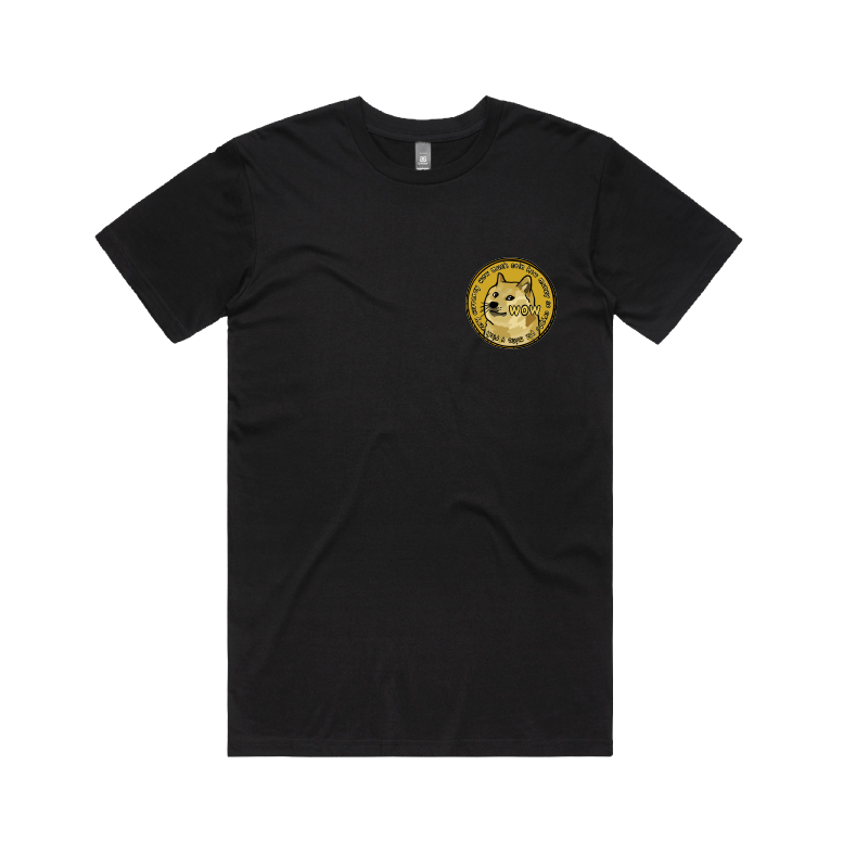 S / Black / Small Front Design Dogecoin 🚀 - Men's T Shirt