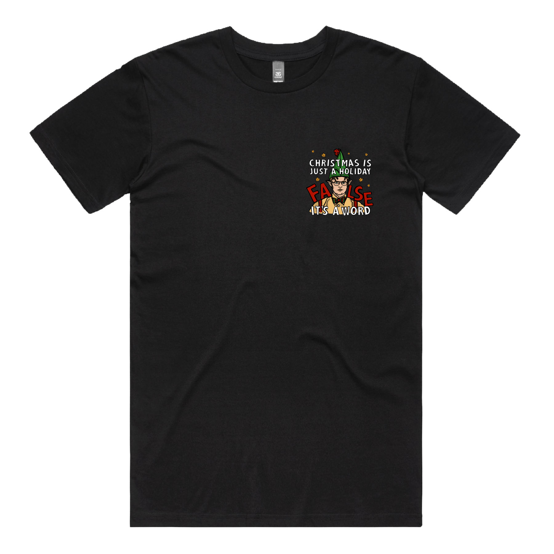 S / Black / Small Front Design Dwight Christmas 👩‍🌾🎄 - Men's T Shirt