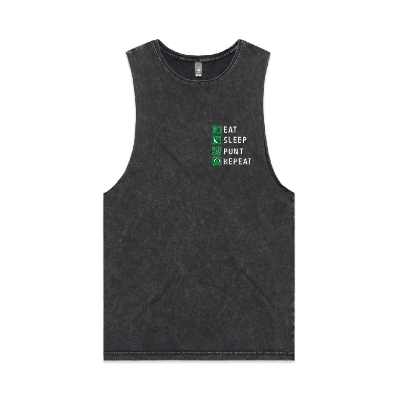 S / Black / Small Front Design Eat Sleep Punt Repeat 🏇 - Tank