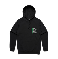 S / Black / Small Front Design Eat Sleep Punt Repeat 🏇 - Unisex Hoodie
