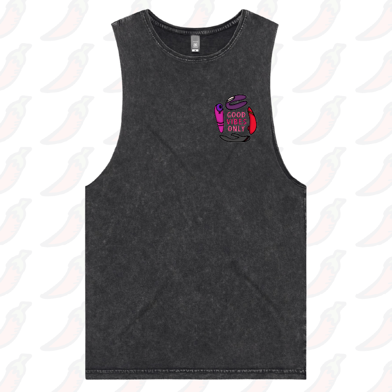 S / Black / Small Front Design Good Vibes Only 🍡 – Tank