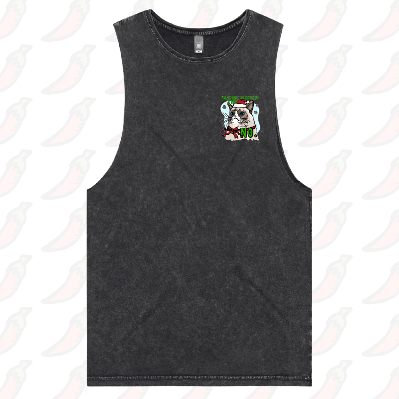 S / Black / Small Front Design Grumpy Cat Christmas 😾🎄 - Tank