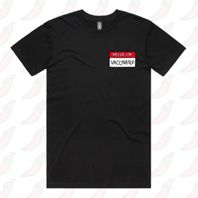 S / Black / Small Front Design Hello, I'm Vaccinated 👋 - Men's T Shirt