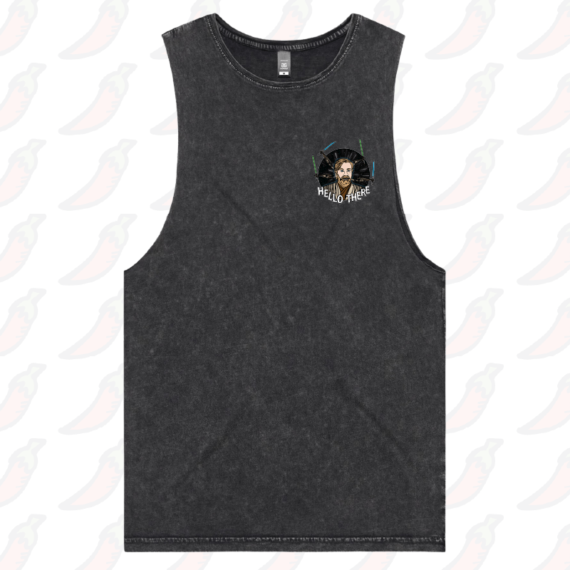 S / Black / Small Front Design Hello There! 👋 - Tank