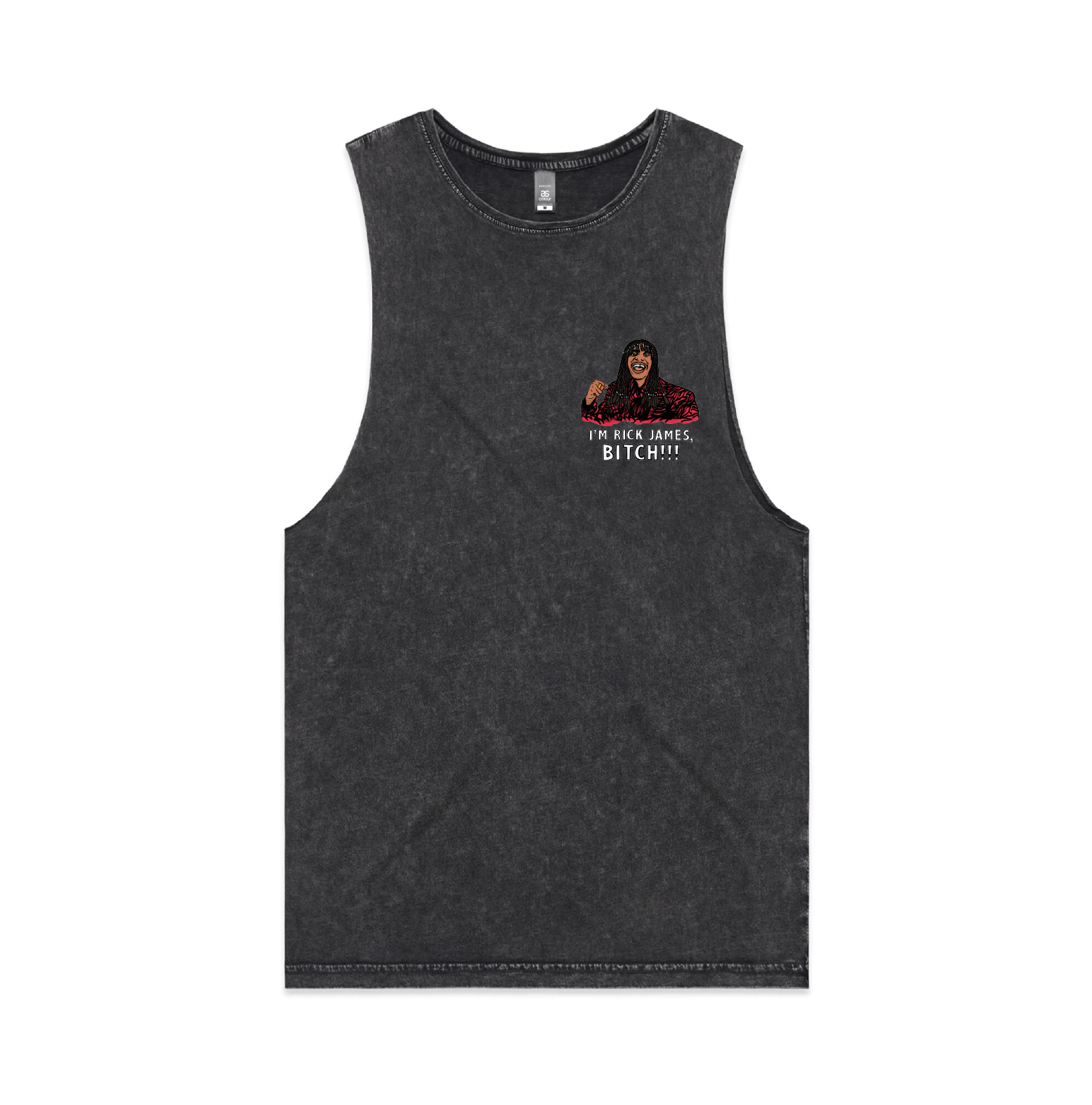 S / Black / Small Front Design I'm Rick James ✋🏾 - Tank