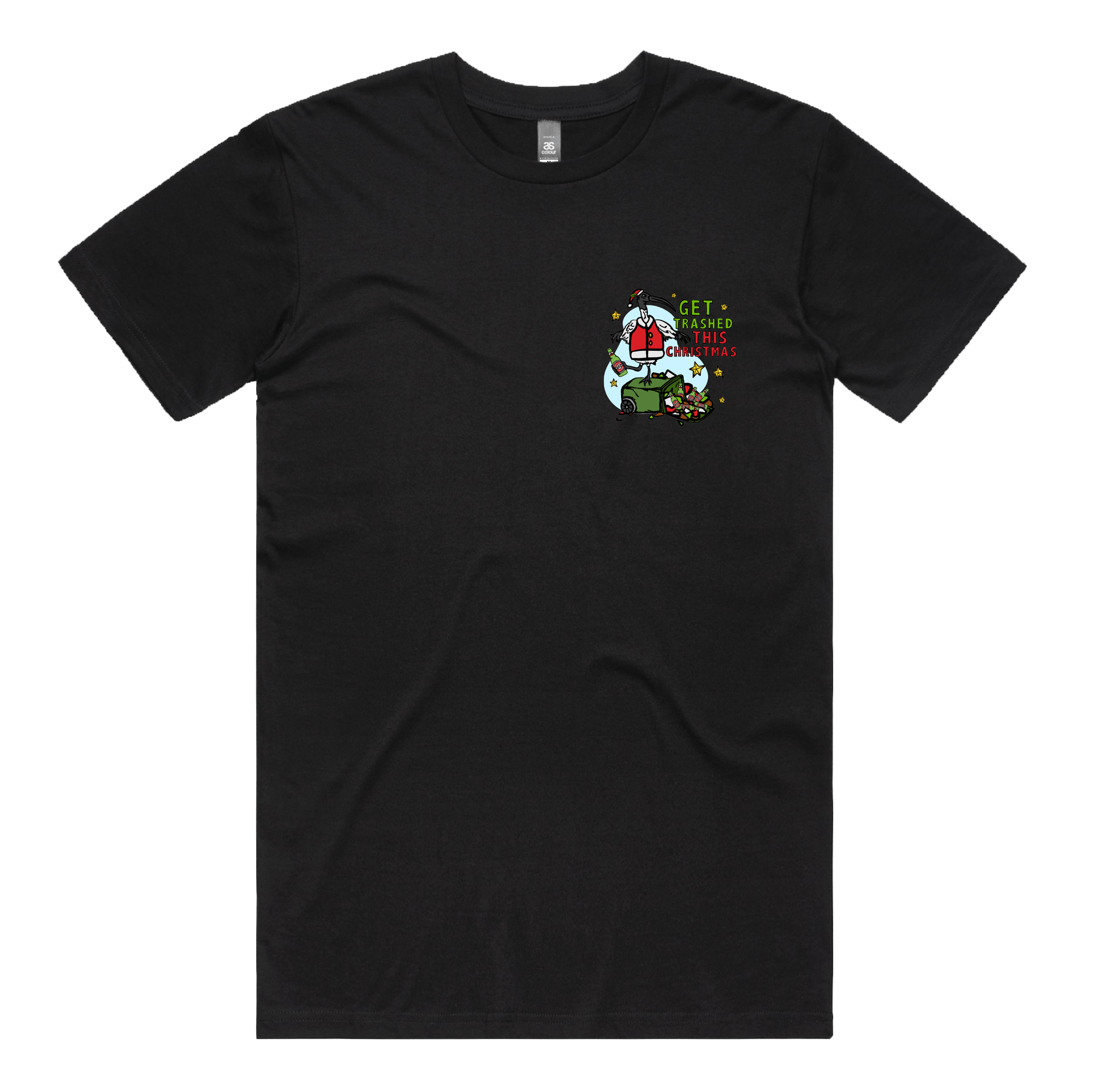 S / Black / Small Front Design Ibis Christmas 🗑️🎄- Men's T Shirt