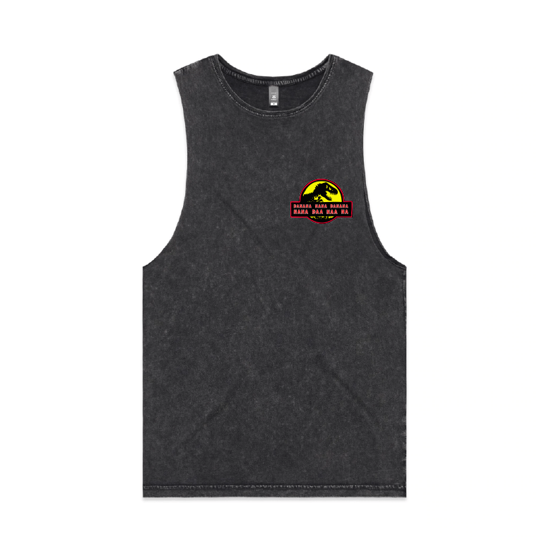S / Black / Small Front Design Jurassic Park Theme 🦕 - Tank