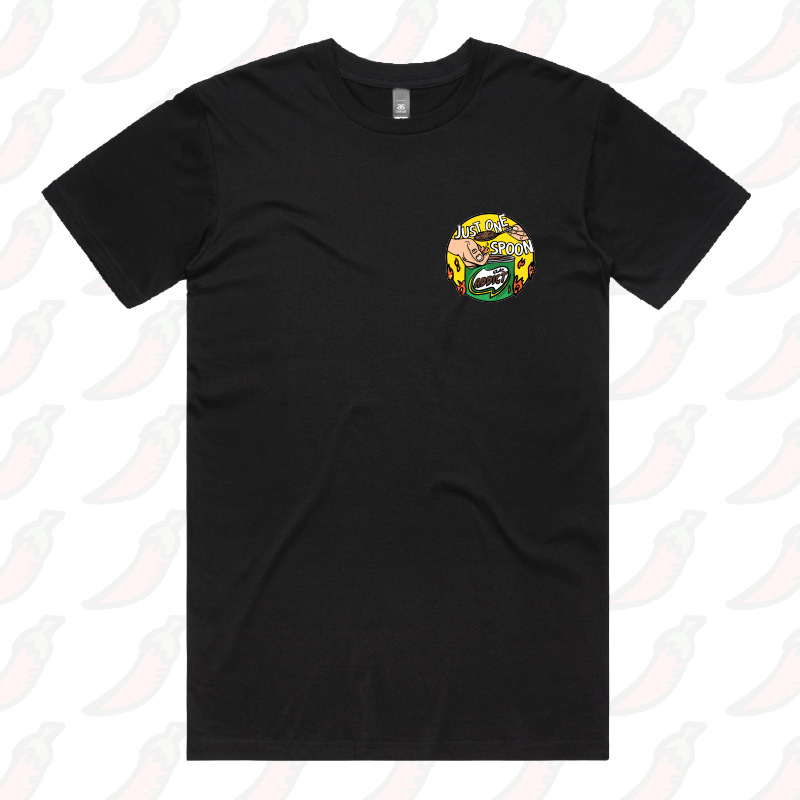 S / Black / Small Front Design Just One Spoon 🥄 - Men's T Shirt