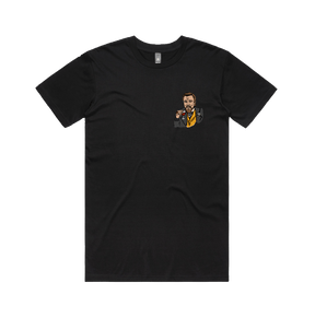 S / Black / Small Front Design Laughing Leo 🍷 - Men's T Shirt