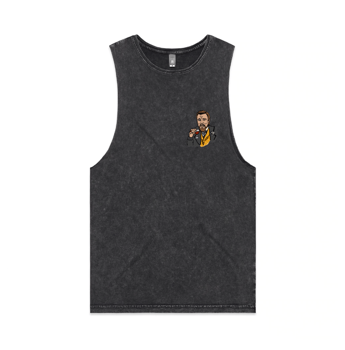 S / Black / Small Front Design Laughing Leo 🍷 - Tank