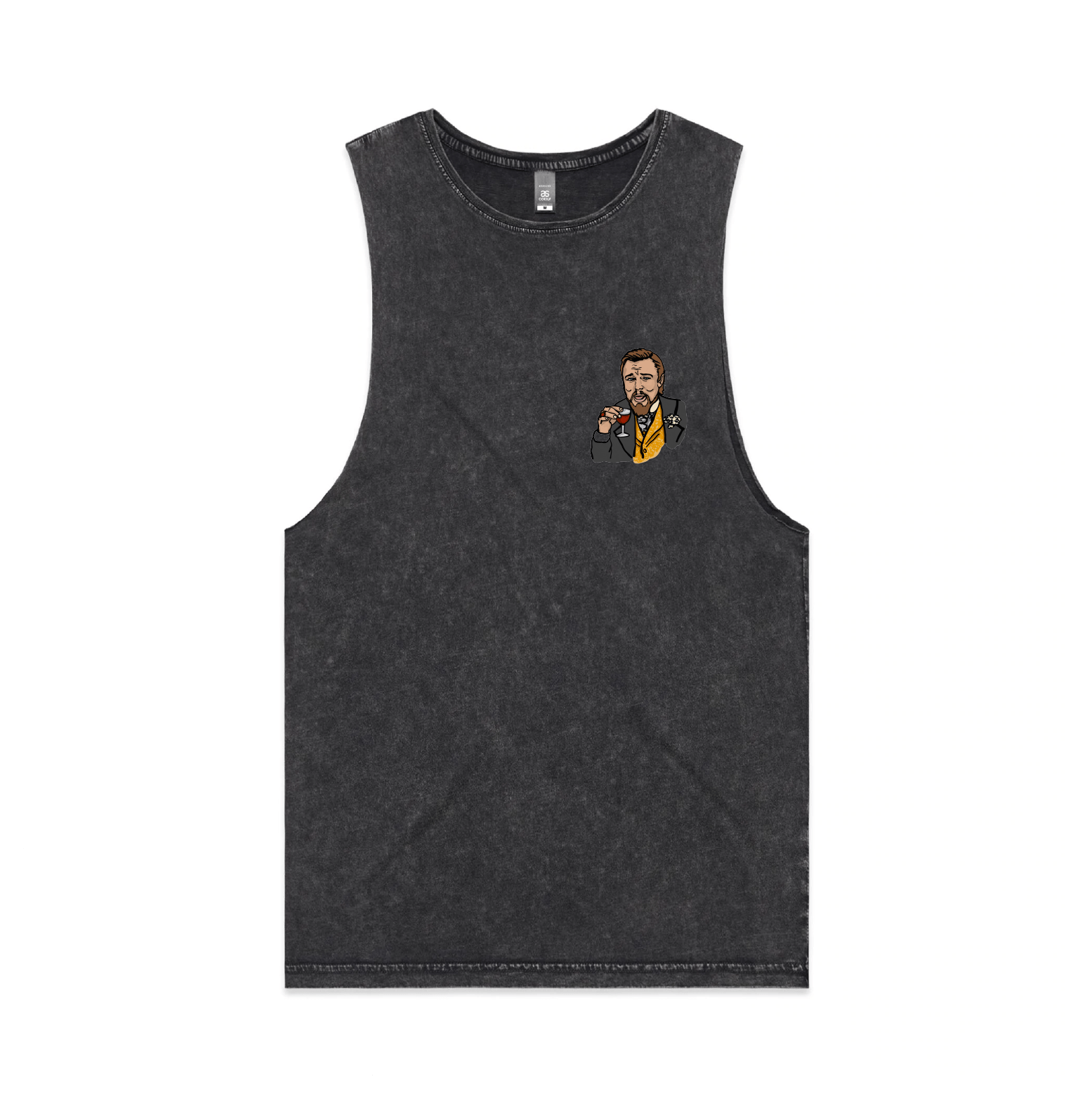 S / Black / Small Front Design Laughing Leo 🍷 - Tank