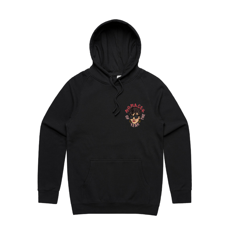 S / Black / Small Front Design Momager 🕶️ - Unisex Hoodie