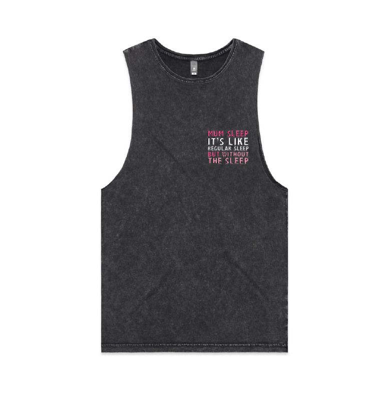 S / Black / Small Front Design Mum Sleep 🥱 - Tank