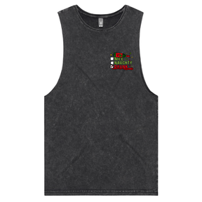 S / Black / Small Front Design Naughty Nice List ✅❌ - Tank