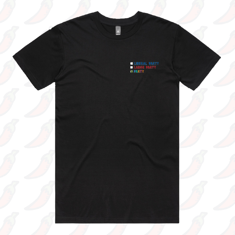 S / Black / Small Front Design Party Vote ✅ - Men's T Shirt