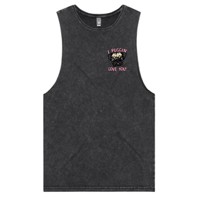 S / Black / Small Front Design Puggin Love you 🐶❣️ - Tank