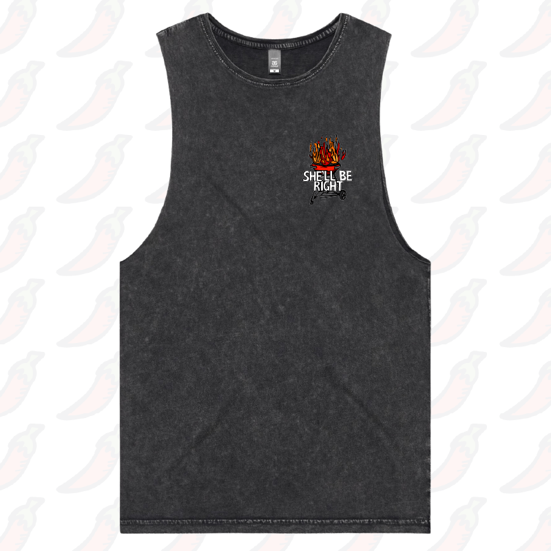 S / Black / Small Front Design She’ll Be Right BBQ 🤷🔥 – Tank