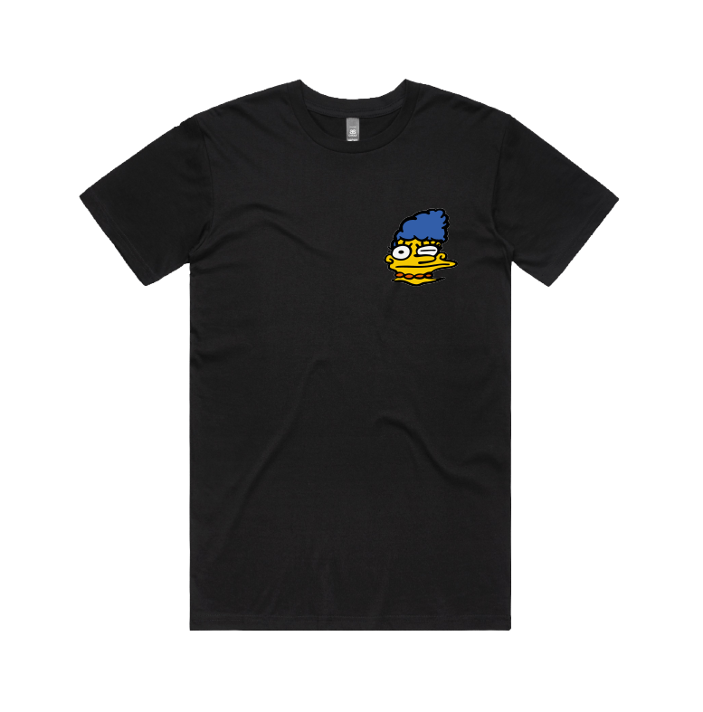 S / Black / Small Front Design Smeared Marge 👕 - Men's T Shirt