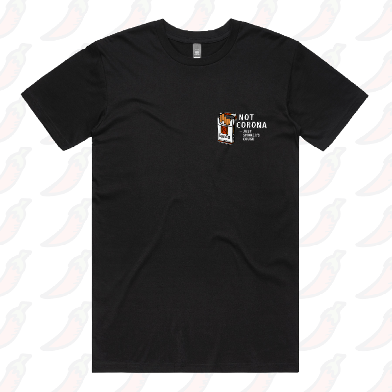 S / Black / Small Front Design Smoker's Cough 🚬 - Men's T Shirt