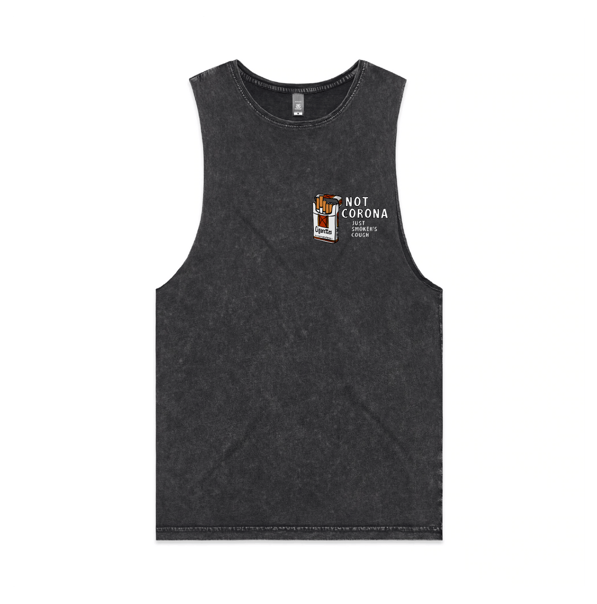 S / Black / Small Front Design Smoker's Cough 🚬 - Tank