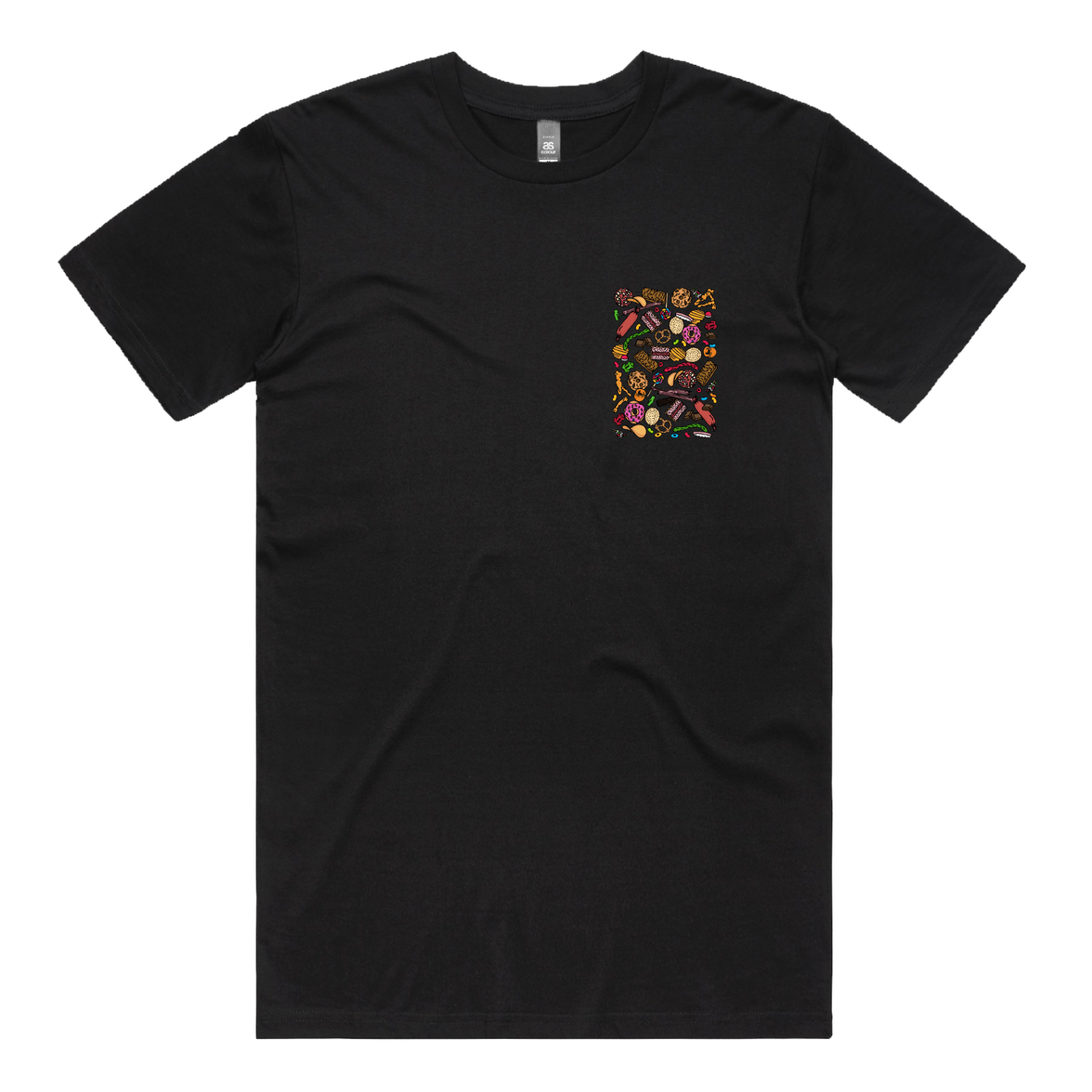 S / Black / Small Front Design Snacks! 🍬🍪 - Men's T Shirt