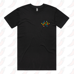 S / Black / Small Front Design Super Daddio ⭐🍄 – Men's T Shirt