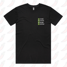 S / Black / Small Front Design Swing Swear Drink Repeat 🏌 –  Men's T Shirt