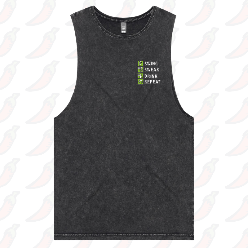 S / Black / Small Front Design Swing Swear Drink Repeat 🏌 – Tank