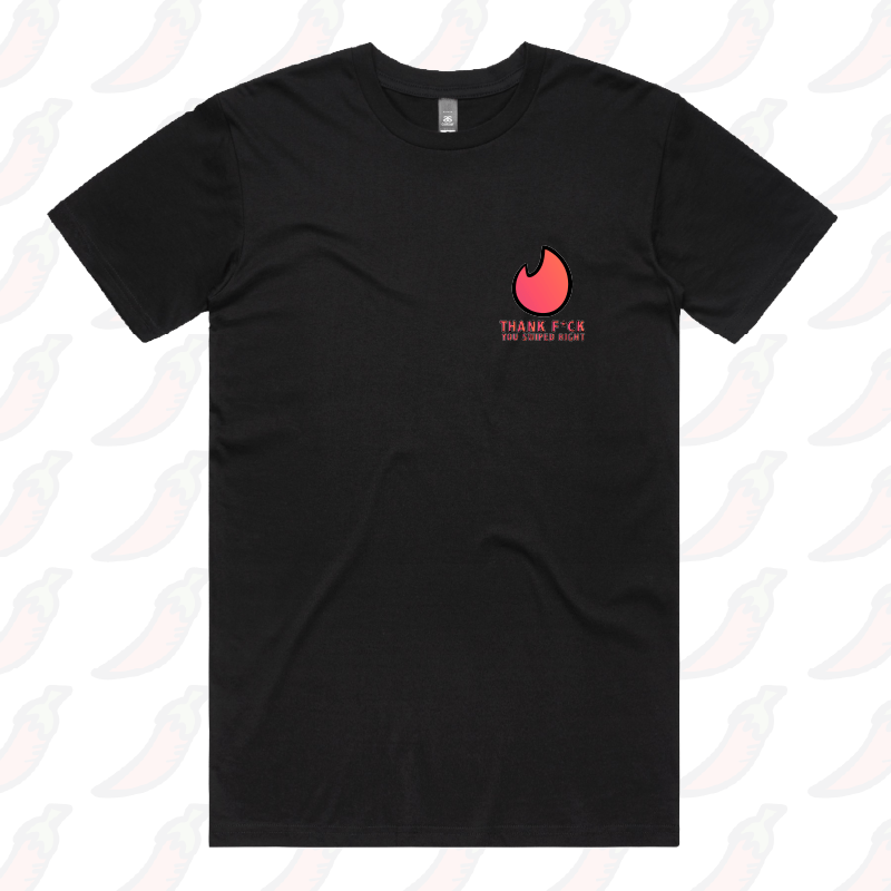 S / Black / Small Front Design Swipe Right 🔥 - Men's T Shirt