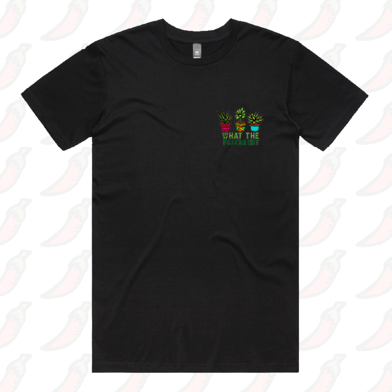 S / Black / Small Front Design What The Fucculent 🌵 – Men's T Shirt