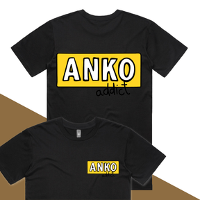 S / Black / Small Front & Large Back Design ANKO Addict 💉 - Men's T Shirt