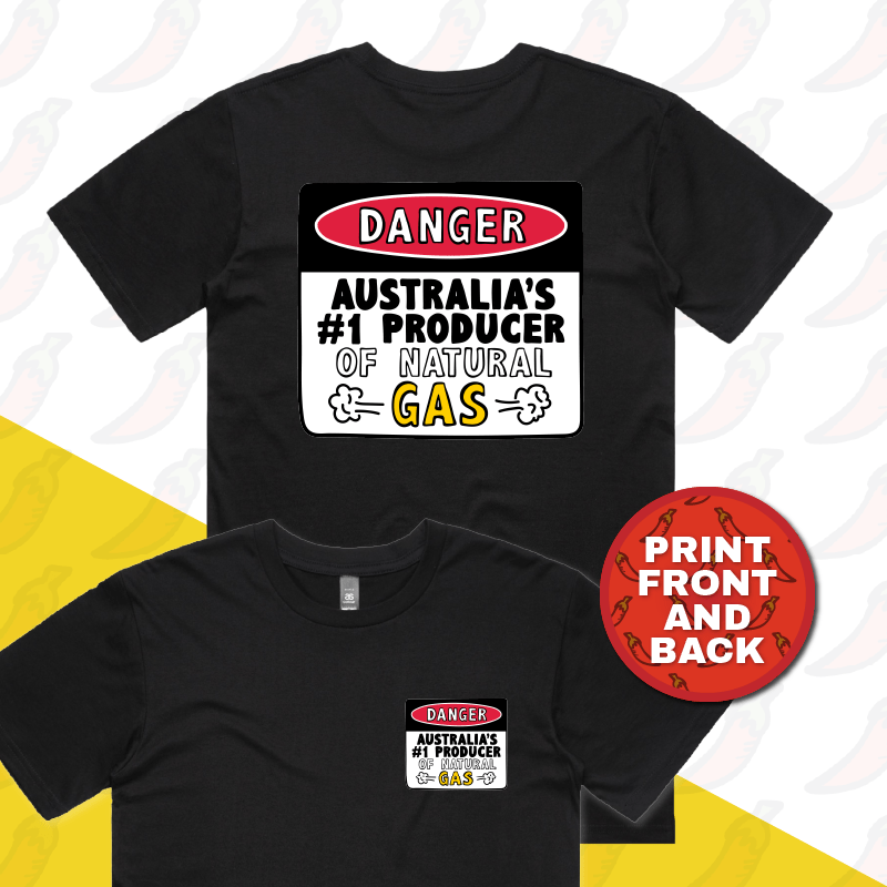 S / Black / Small Front & Large Back Design Australian Gas Producer 💨 – Men's T Shirt