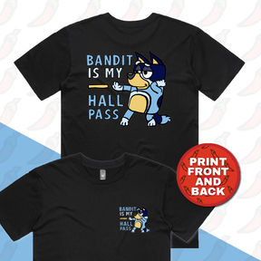 S / Black / Small Front & Large Back Design Bandit Hall Pass 🦴 - Men's T Shirt