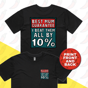 S / Black / Small Front & Large Back Design Best Mum Guarantee 🔨 - Men's T Shirt