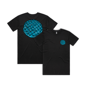 S / Black / Small Front & Large Back Design Blue Waffle 🧇🤮 - Men's T Shirt