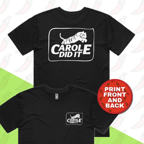 S / Black / Small Front & Large Back Design Carole Did It 🥩 - Men's T Shirt