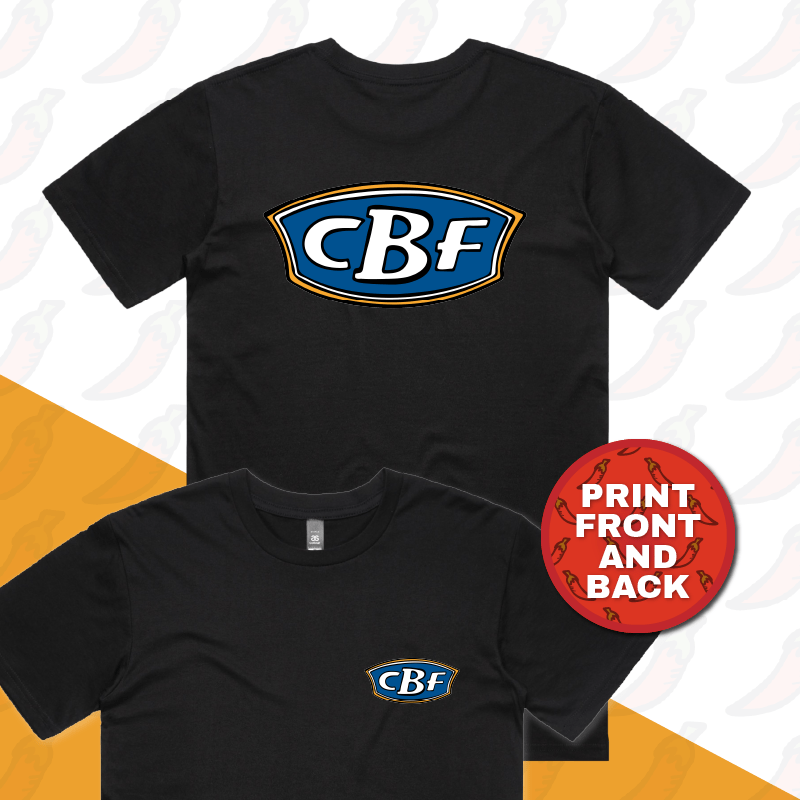 S / Black / Small Front & Large Back Design CBF ⛺🚤🎣 - Men's T Shirt