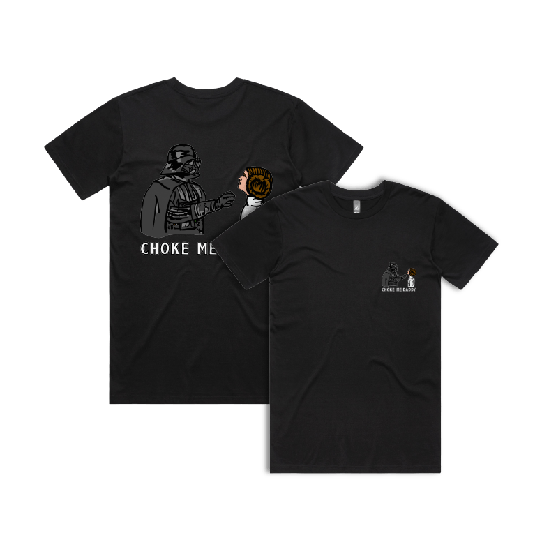 S / Black / Small Front & Large Back Design Choke Me Daddy 😲 - Men's T Shirt