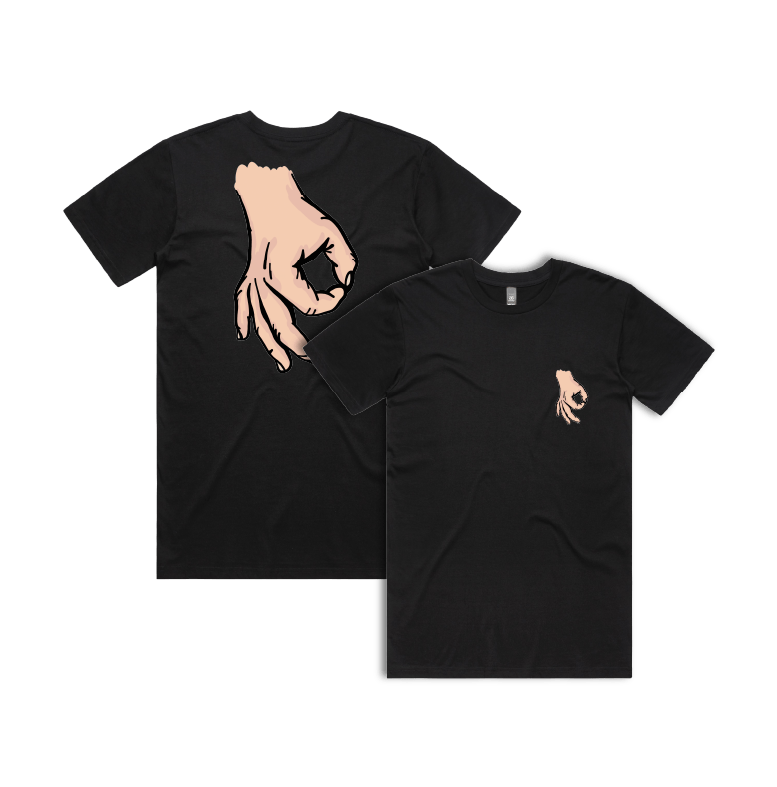S / Black / Small Front & Large Back Design Circle Game 👊 - Men's T Shirt