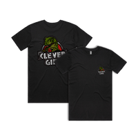 S / Black / Small Front & Large Back Design Clever Girl 🦖 - Men's T Shirt