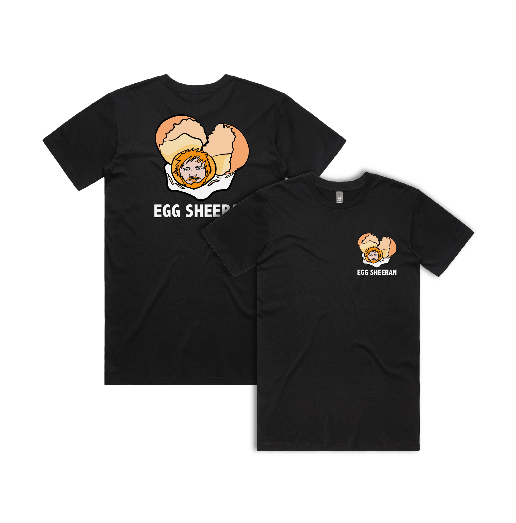 S / Black / Small Front & Large Back Design Egg Sheeran 🥚 - Men's T Shirt