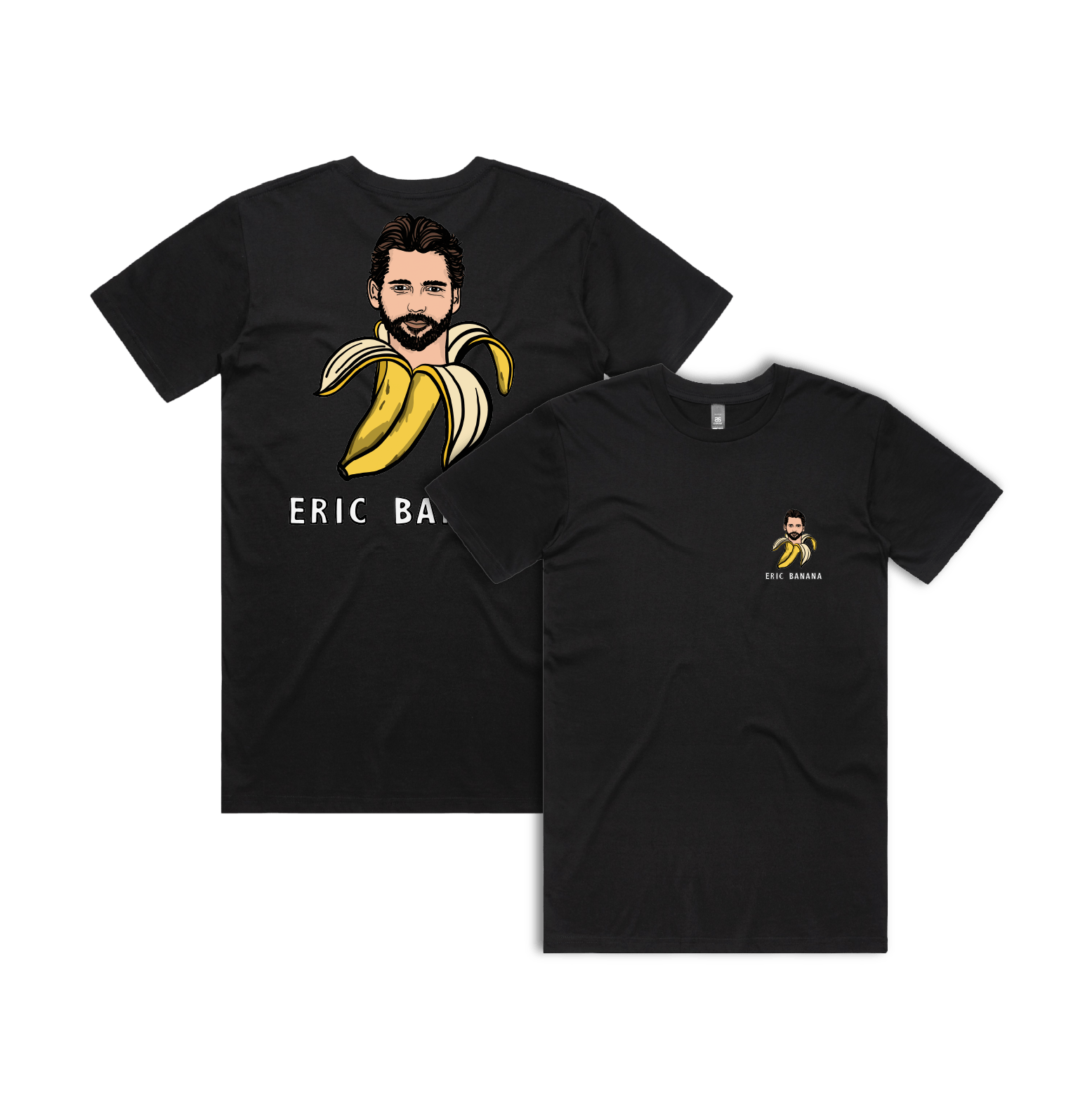 S / Black / Small Front & Large Back Design Eric Banana 🍌 - Men's T Shirt