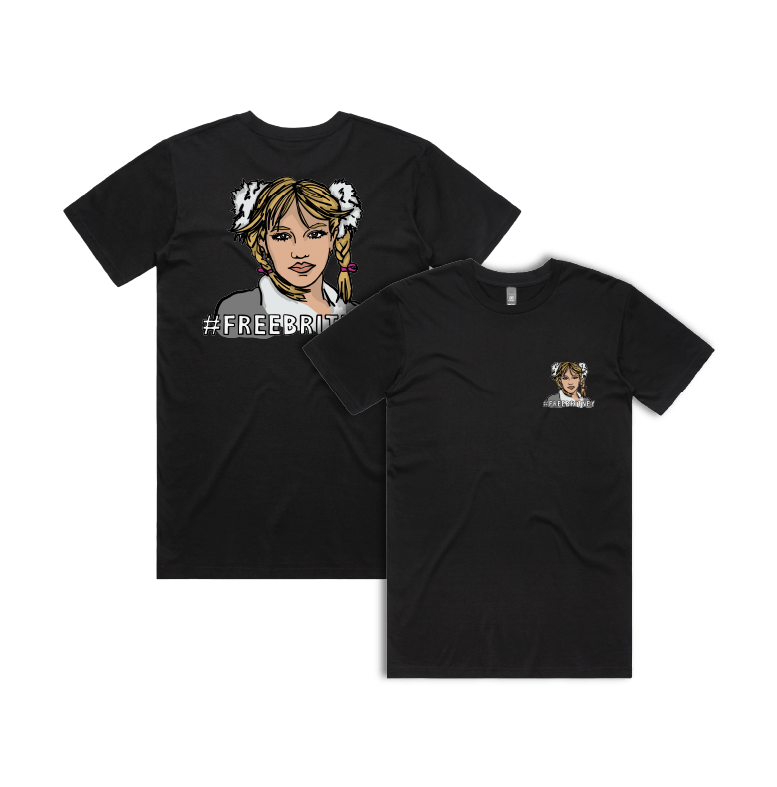 S / Black / Small Front & Large Back Design Free Britney 🎤 - Men's T Shirt