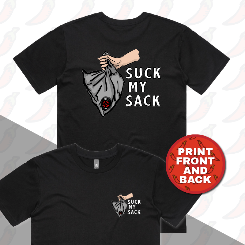 S / Black / Small Front & Large Back Design Goon Sack 🍷 - Men's T Shirt