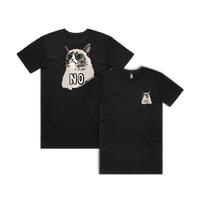 S / Black / Small Front & Large Back Design Grumpy Cat! 😾 - Men's T Shirt