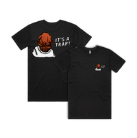 S / Black / Small Front & Large Back Design It's a Trap ❗ - Men's T Shirt