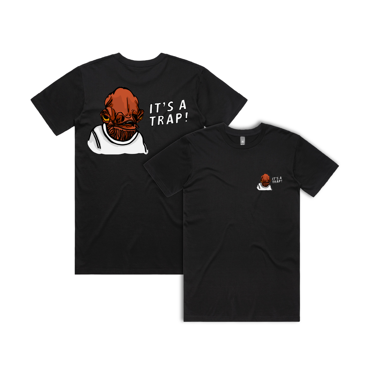 S / Black / Small Front & Large Back Design It's a Trap ❗ - Men's T Shirt