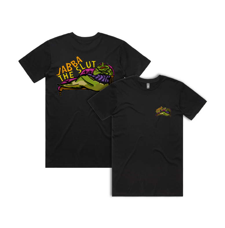 S / Black / Small Front & Large Back Design Jabba The Slut ⛓️ - Men's T Shirt