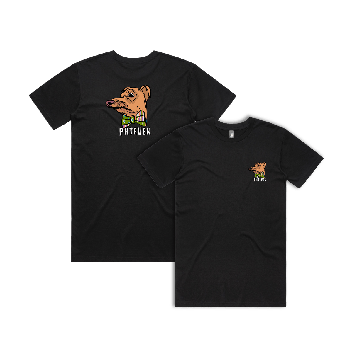 S / Black / Small Front & Large Back Design Phteven Good Boy 🐶 - Men's T Shirt