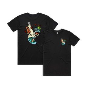 S / Black / Small Front & Large Back Design Pokebong 🦎 - Men's T Shirt